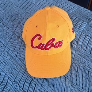 Yellow Baseball Cap with Red Embroidery